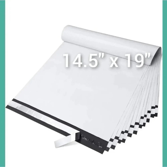 Poly Mailers Set of 10 Polymailers 14.5" x 19” White - Picture 1 of 5